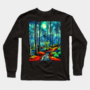 Beautiful Forest Moonlight Long Sleeve T-Shirt